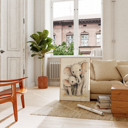 Baby Elephant Love Poster