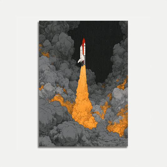 Cartel de Lanzamiento de Cohete Espacial