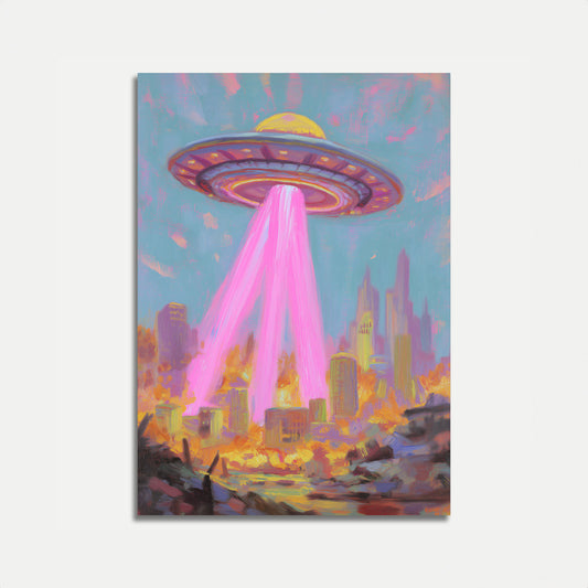Cosmic Invasion Urban Destruction Poster