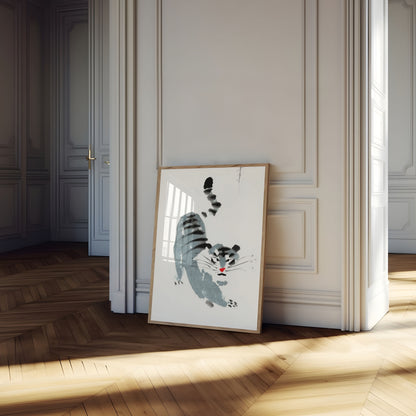 Playful Cat Watercolor Poster