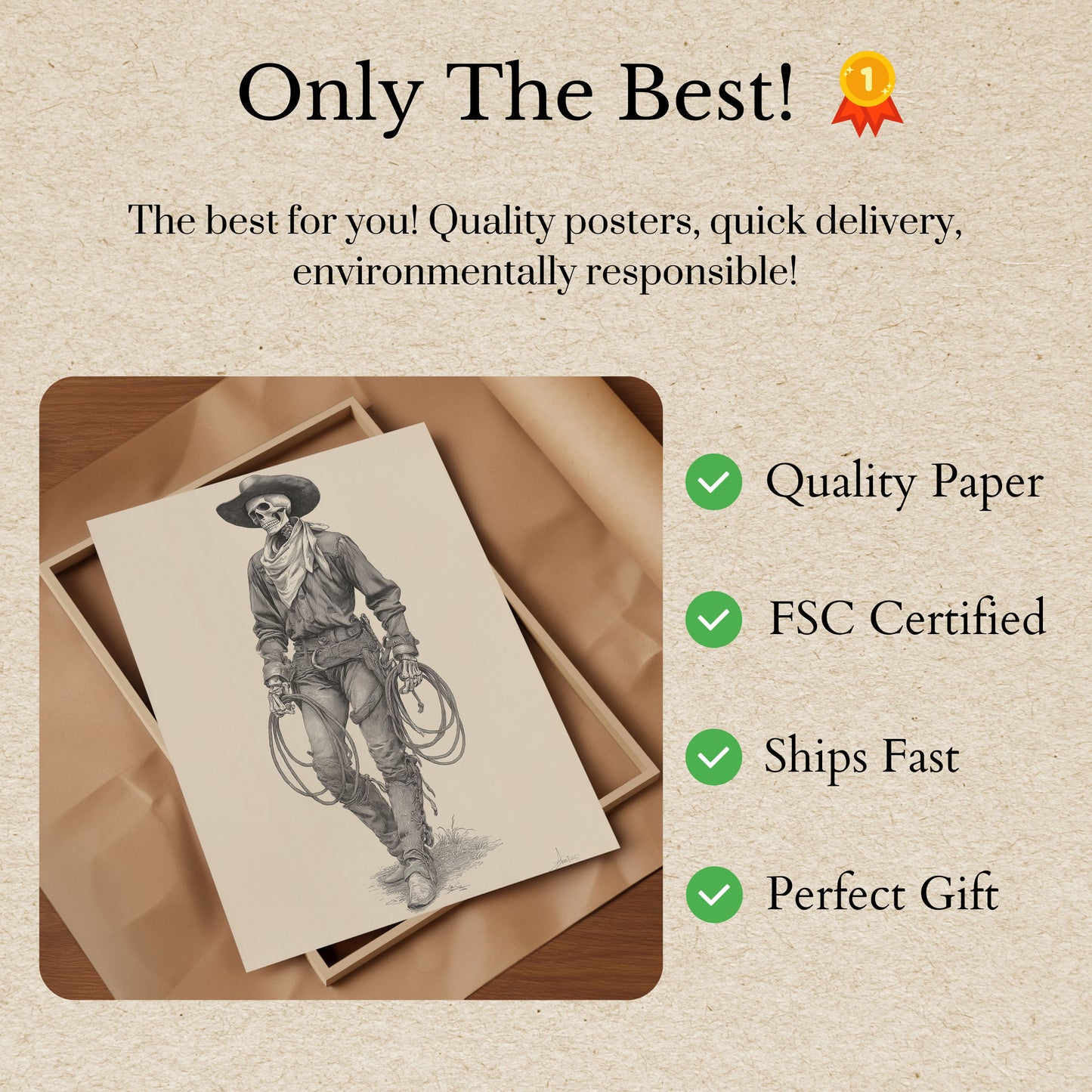 Plakat Western Kowboja Szkieletowego