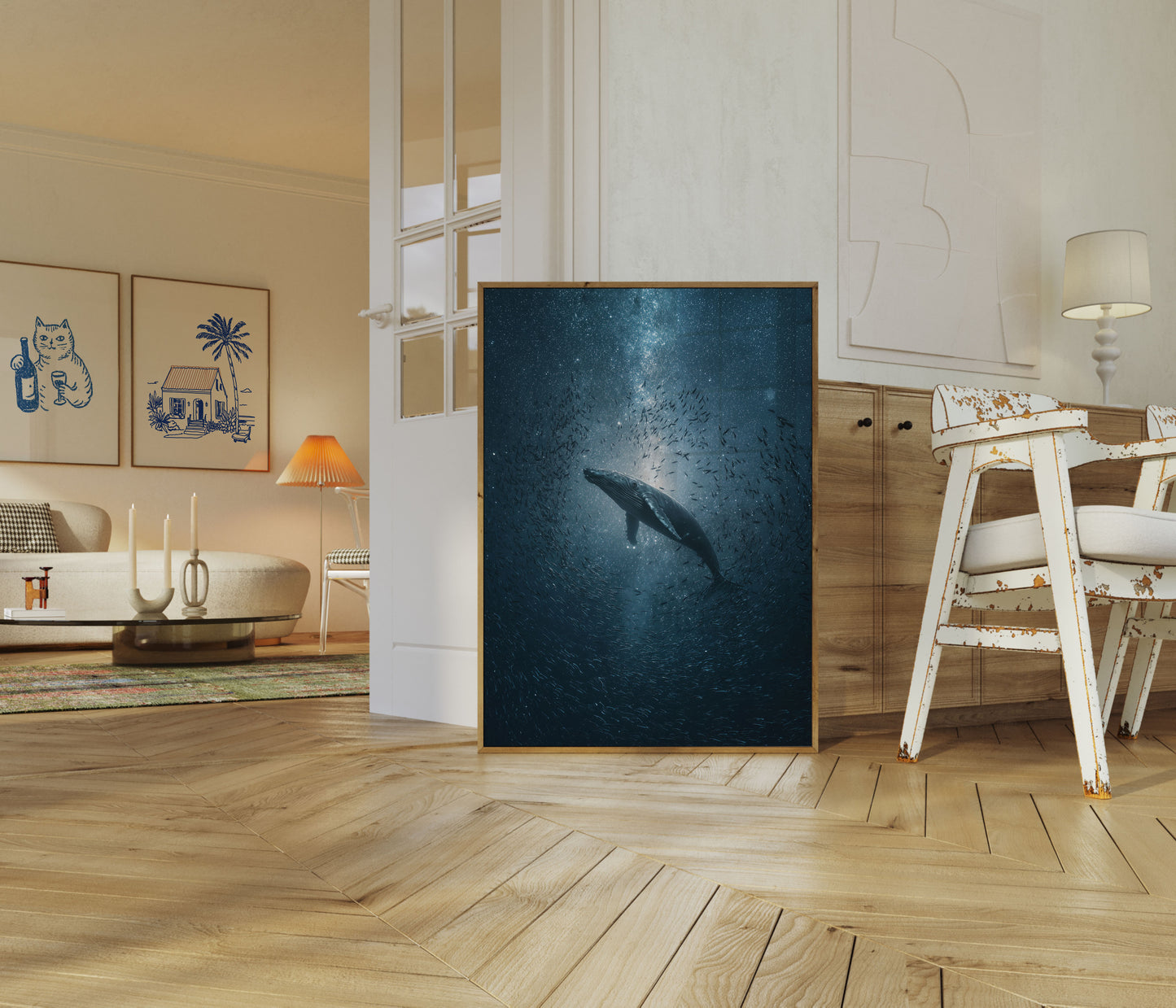 Celestial Ocean Whale Poster