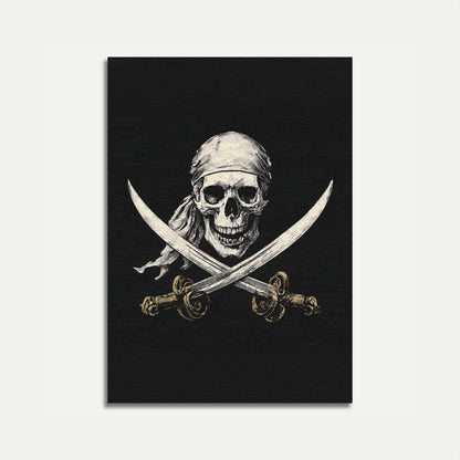 Skull and Crossed Swords Pirate Poster