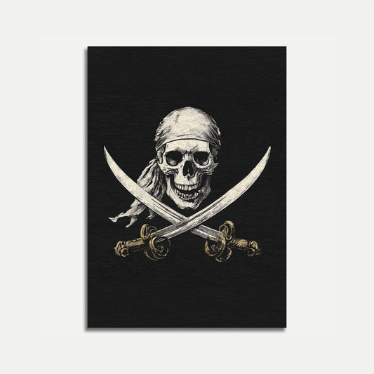 Skull and Crossed Swords Pirate Poster
