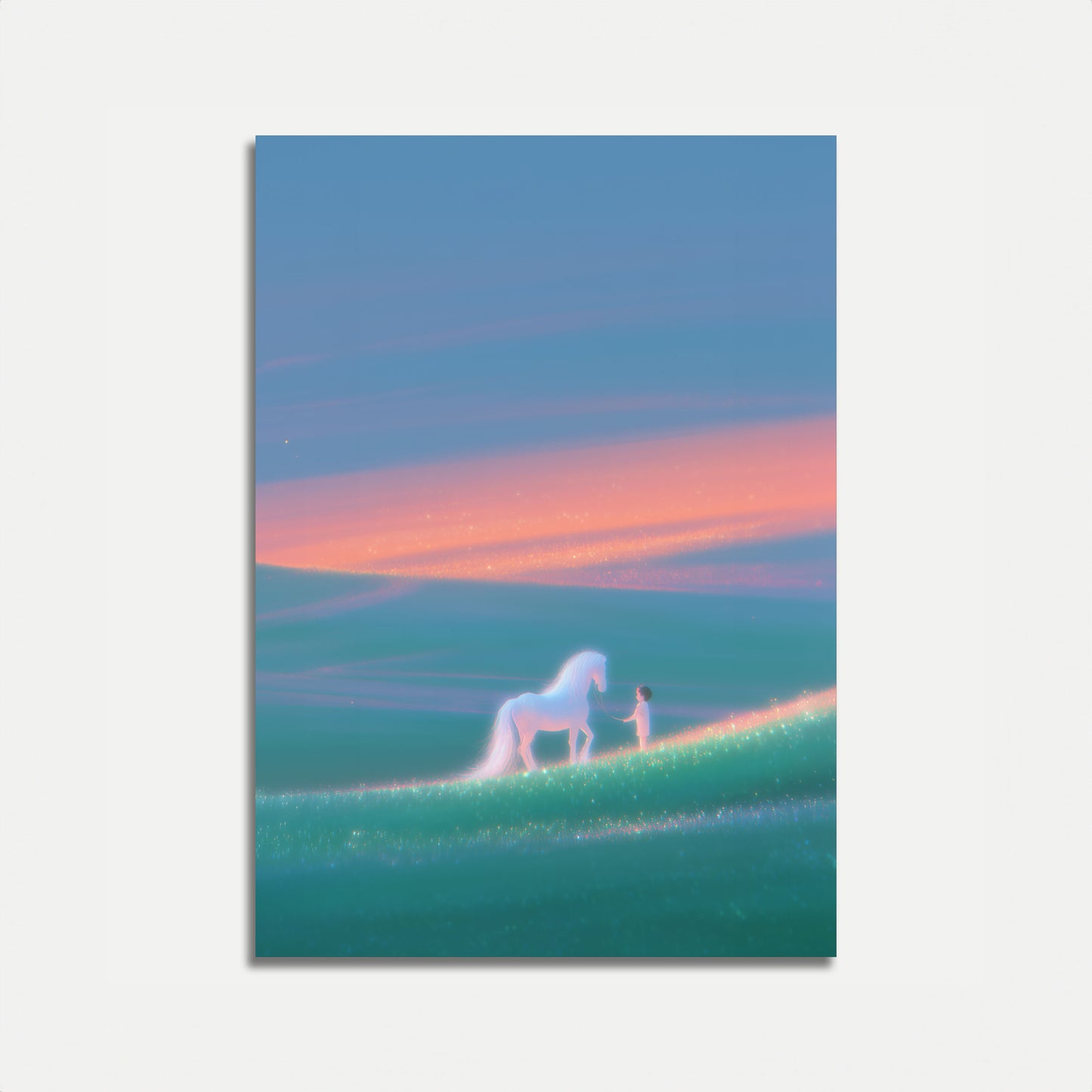 Girl and Horse Sunset Poster
