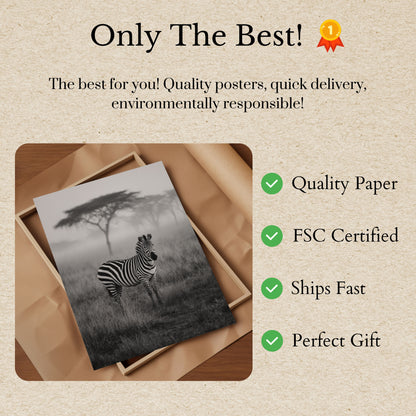 Serene Zebra African Savanna Poster