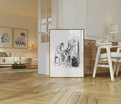 Vintage Musician Workspace Poster
