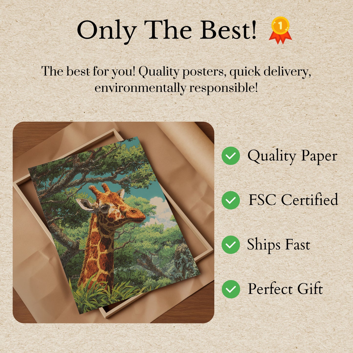 Póster de la jirafa gigante del bosque