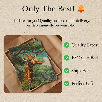 Póster de la jirafa gigante del bosque