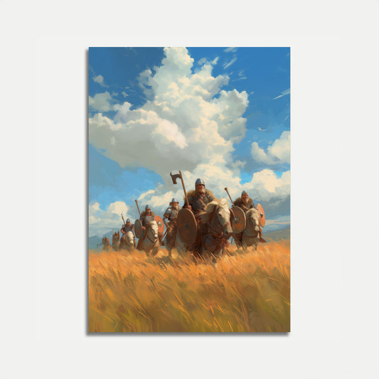 Viking Horseback Warriors Poster