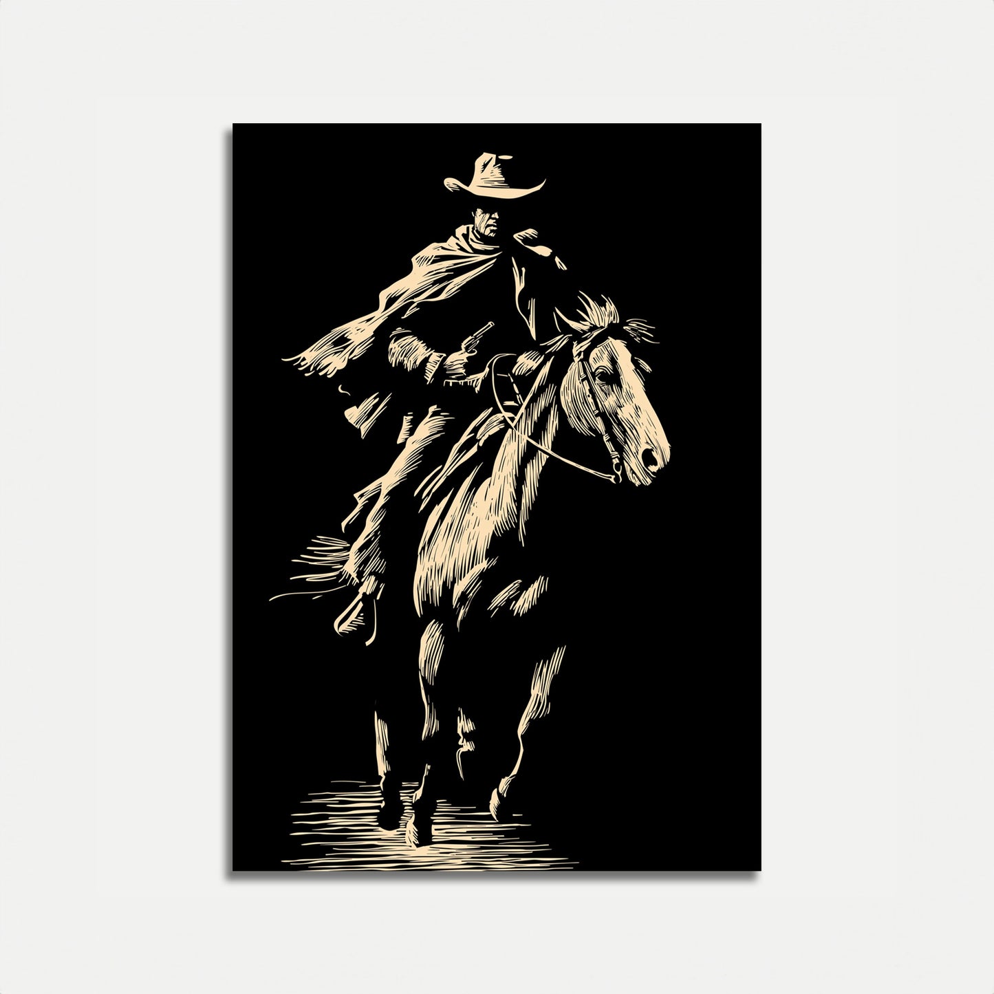 Póster del oeste de Lone Rider