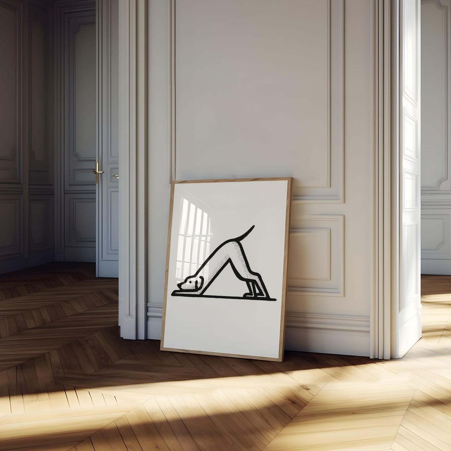 Affiche de yoga du chien tête en bas