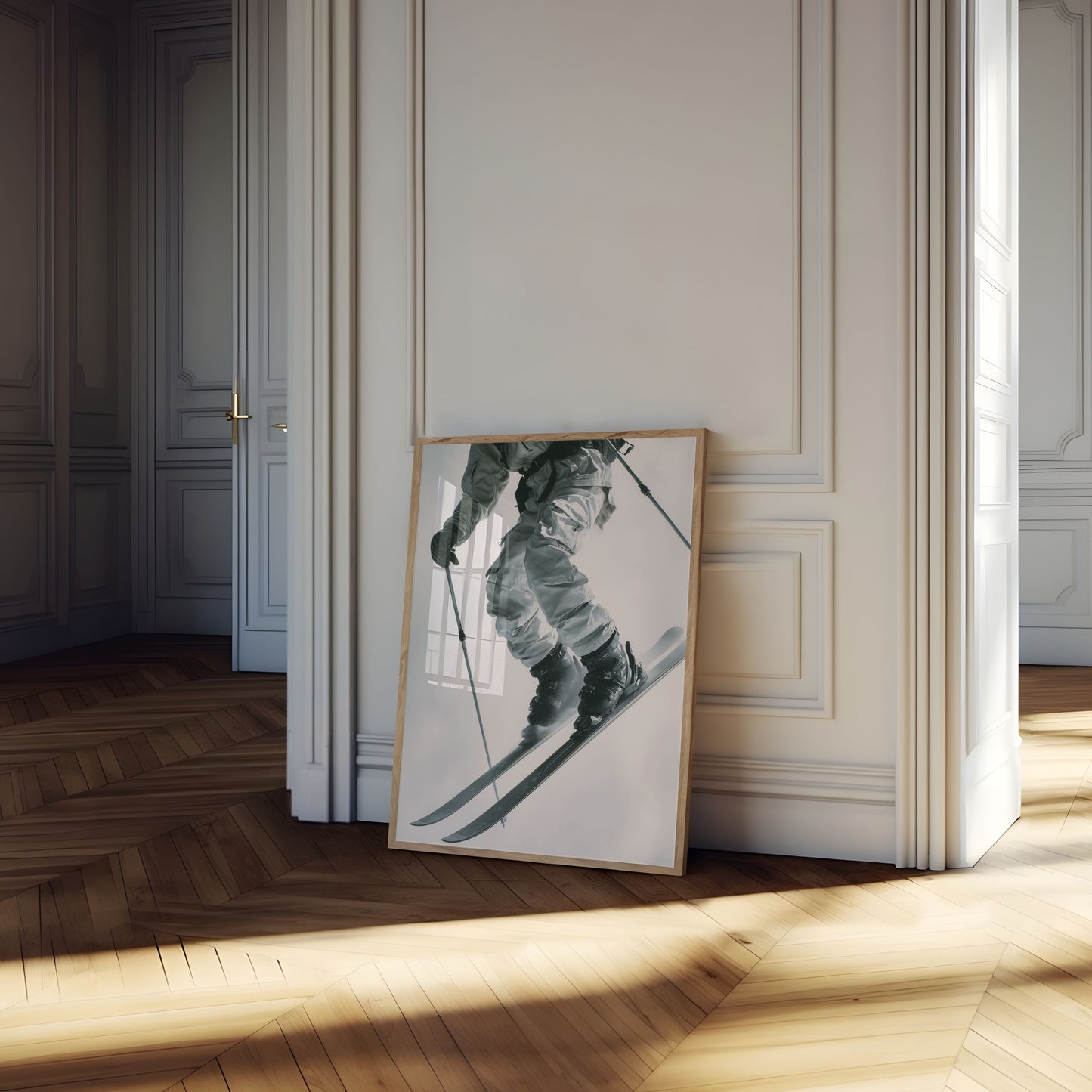 Monochromes Alpen-Abstiegs-Poster