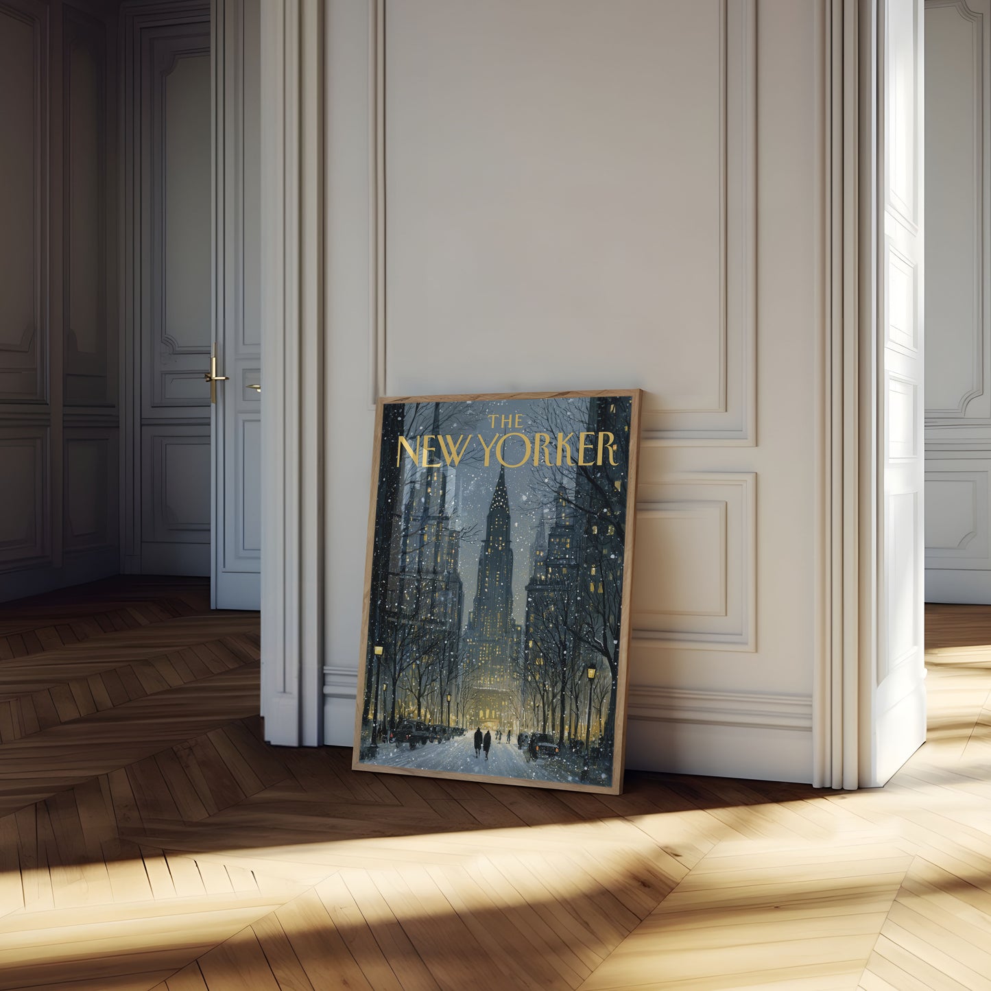 Snowy New York Nights Poster