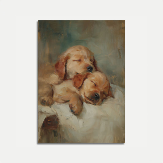 Affiche de Chiots Golden Retriever Endormis