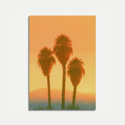Poster di Palme nel Deserto al Tramonto