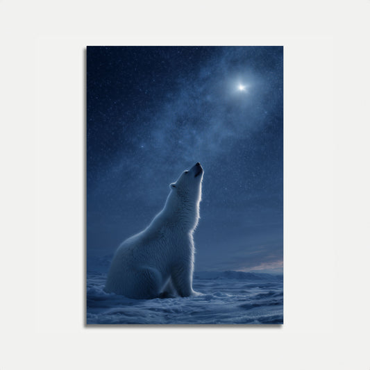 Arctic Moonlight Polar Bear Poster