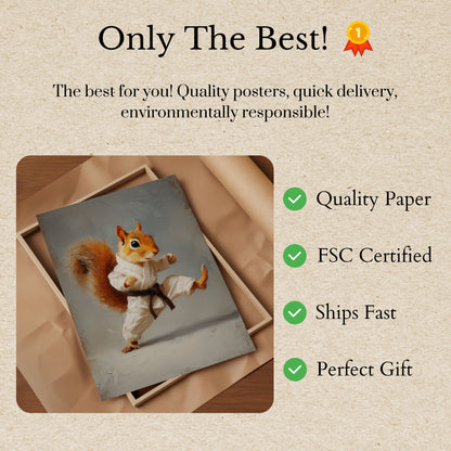 Kungfu Eekhoorn Krijger Poster