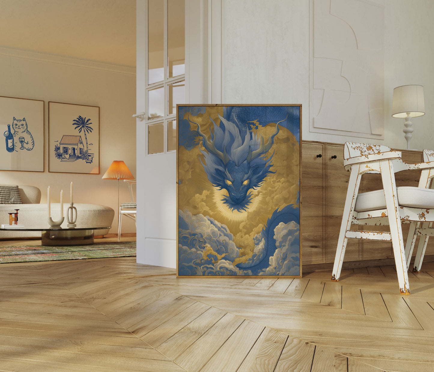 Celestial Azure Dragon Poster