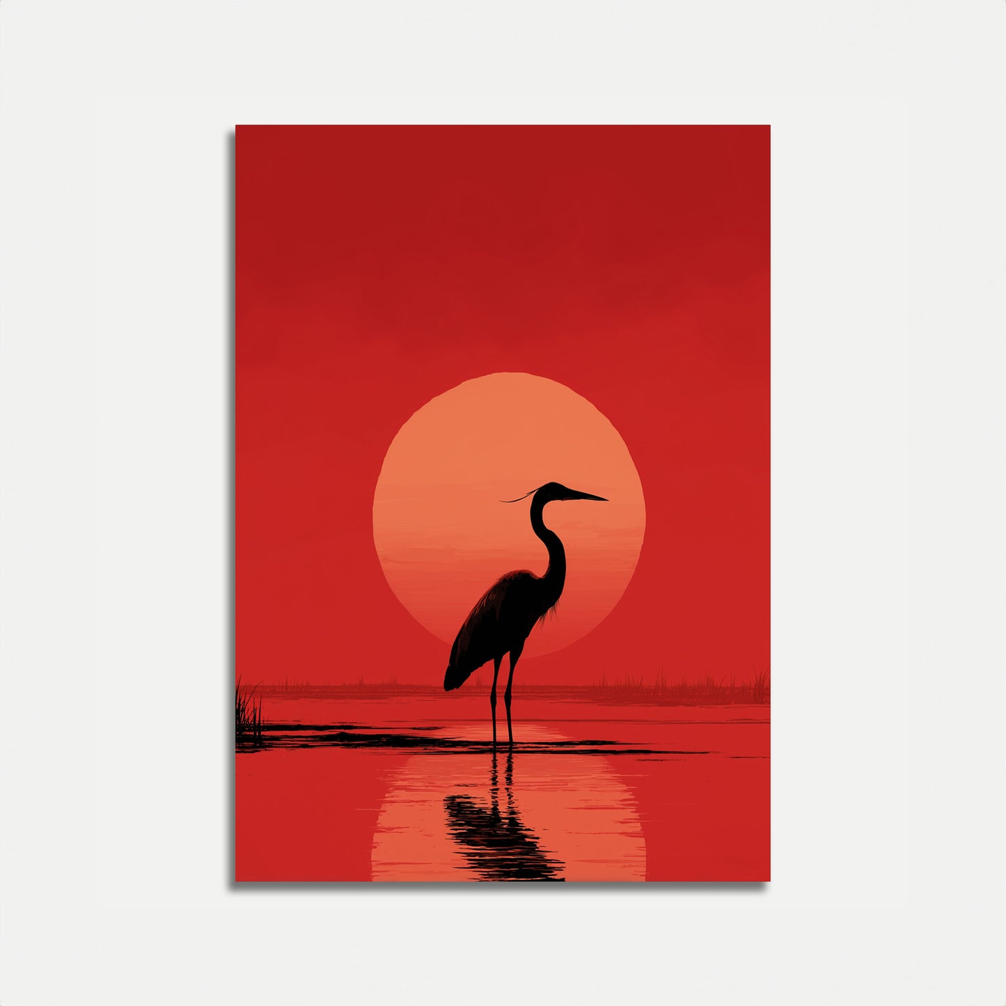 Póster de Garza al Atardecer