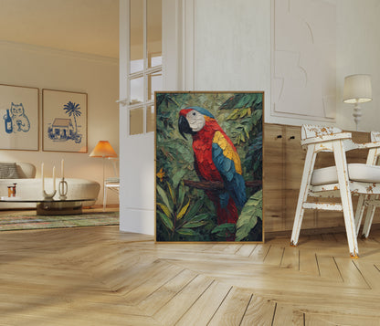 Colorful Macaw in Jungle Poster