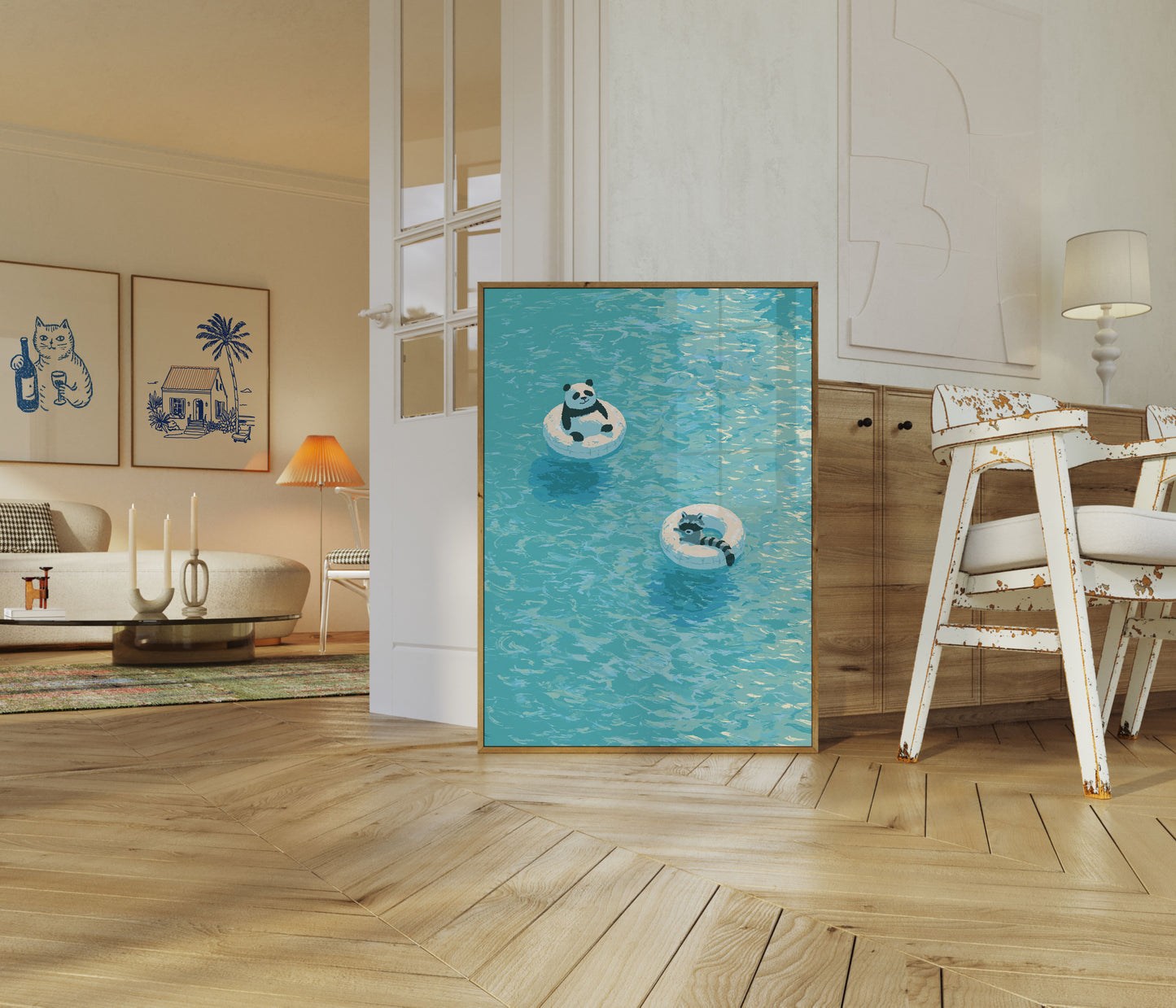Pool Party Dieren Vrienden Poster