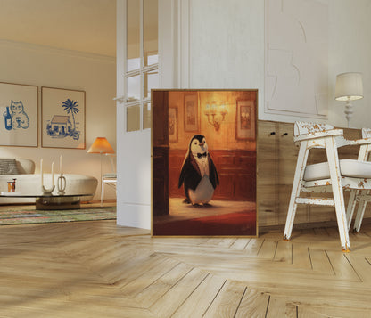 Affiche Pingouin en Tenue Formelle