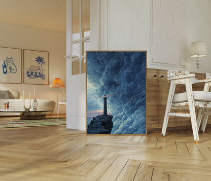 Storm's Edge Lighthouse Poster