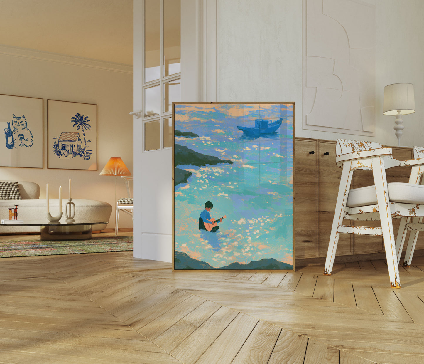 Musician by the Sea Poster