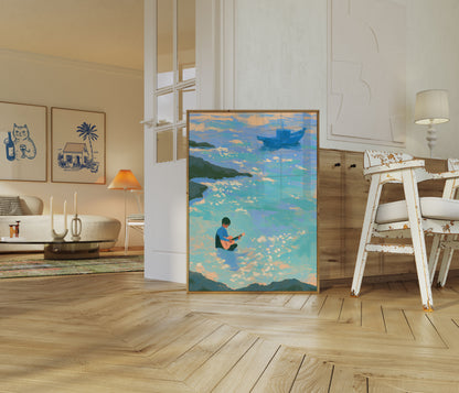 Musician by the Sea Poster