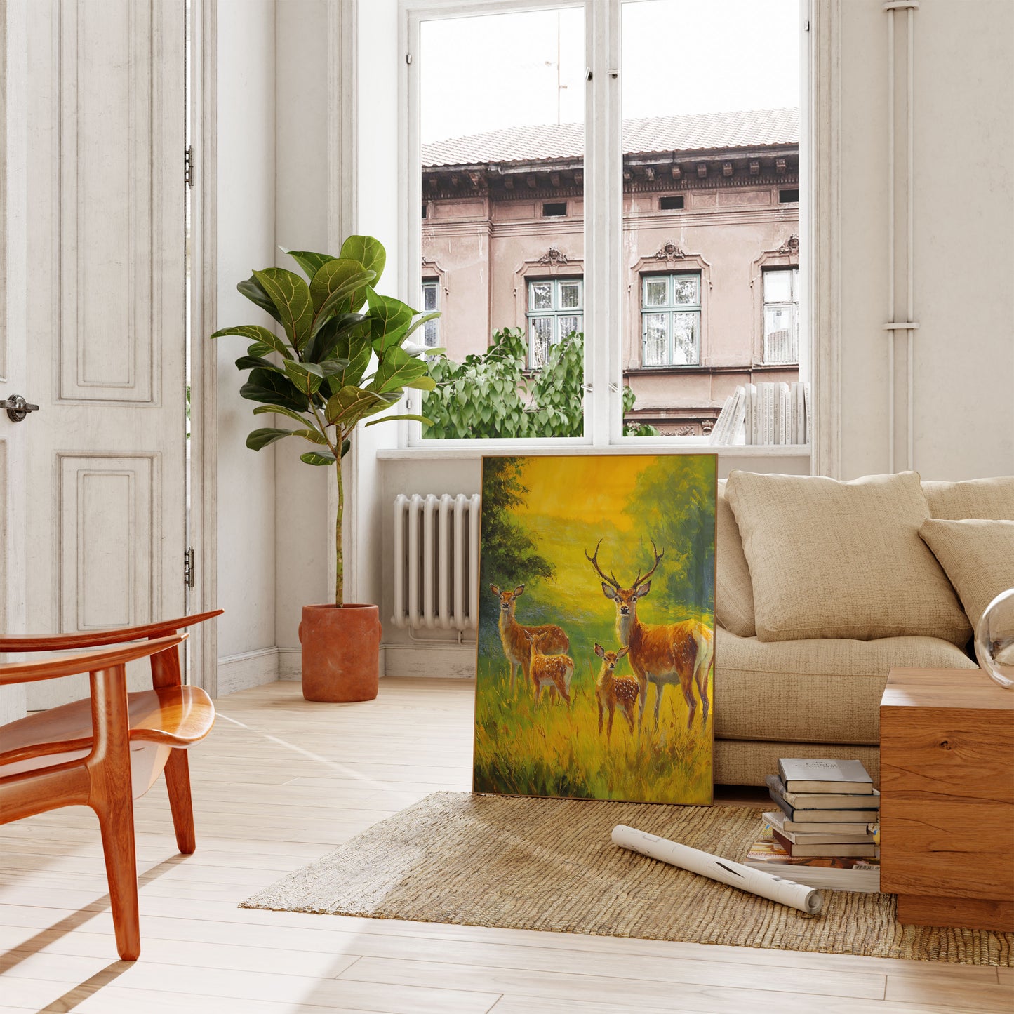 Golden Hour Deer Family Poster
