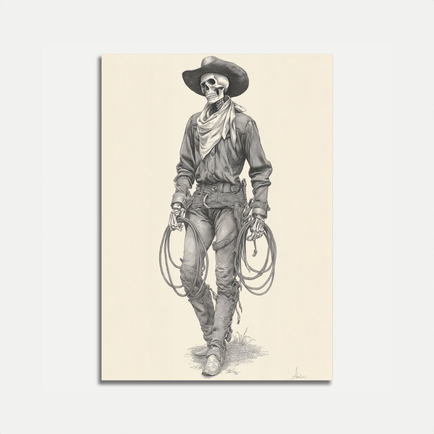 Plakat Western Kowboja Szkieletowego