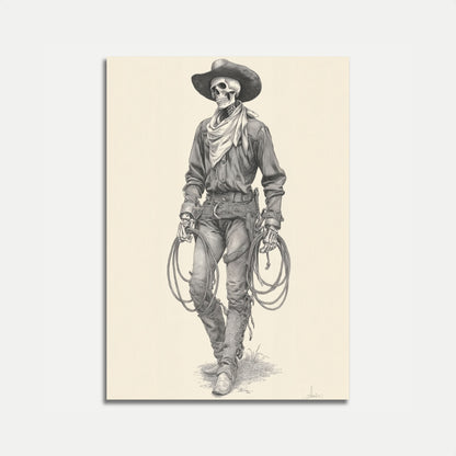 Plakat Western Kowboja Szkieletowego