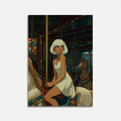 Carousel Dreams White Hair Poster