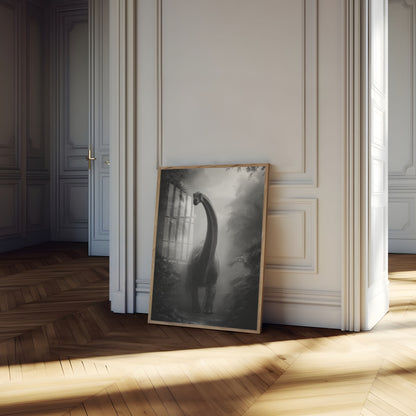 Misty Dinosaur Wilderness Poster