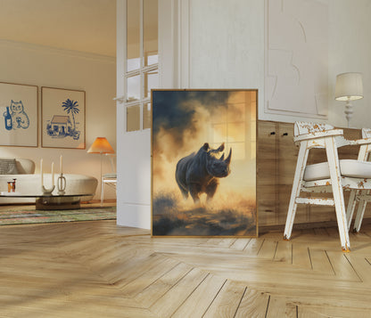 Majestic Rhino Wilderness Poster