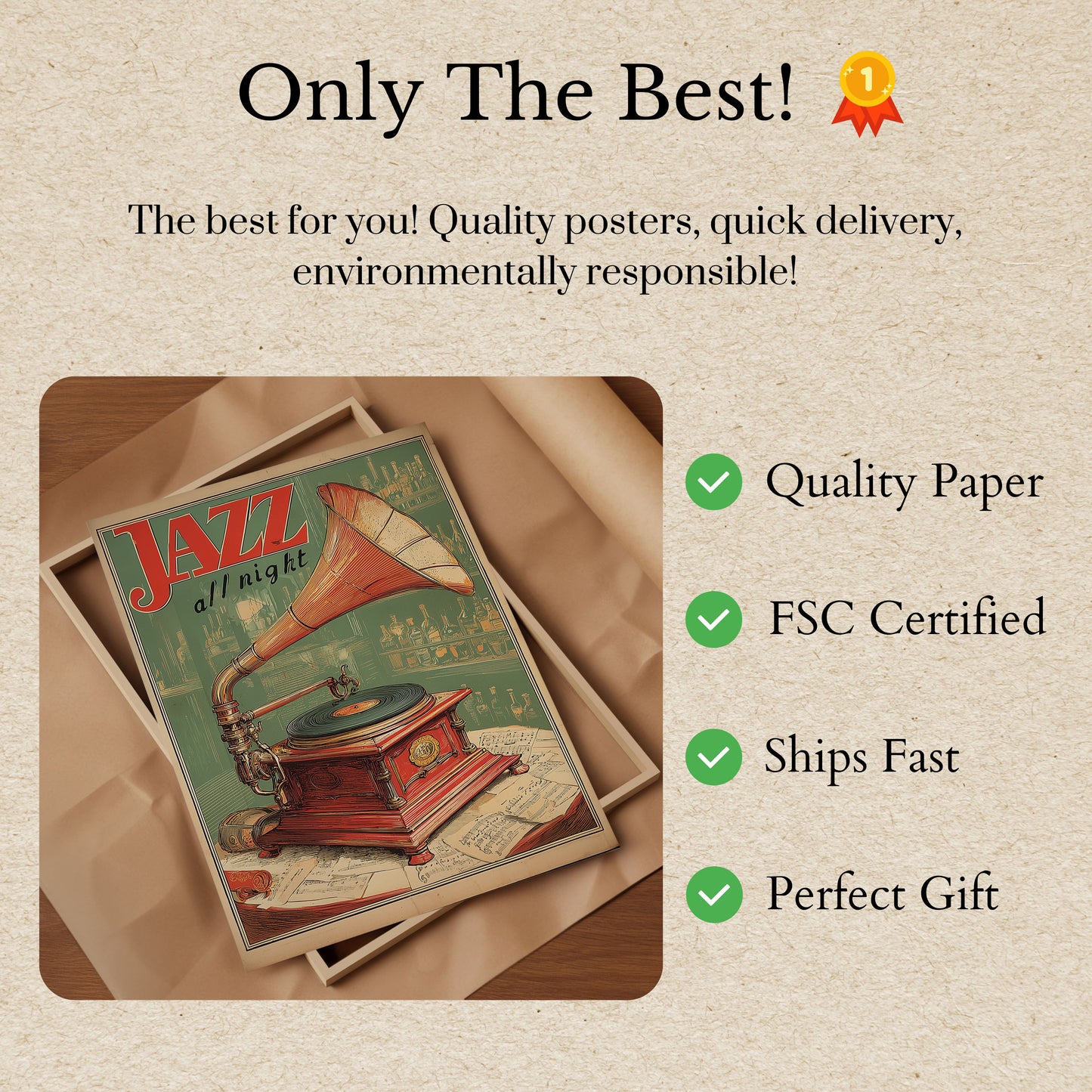 Jazz All Night Vintage Poster