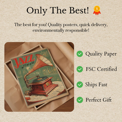 Jazz All Night Vintage Poster