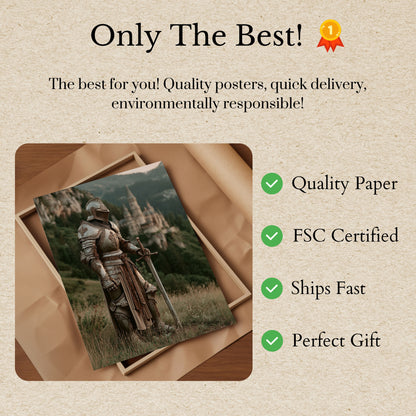 Medieval Knight's Castle Guardian Poster