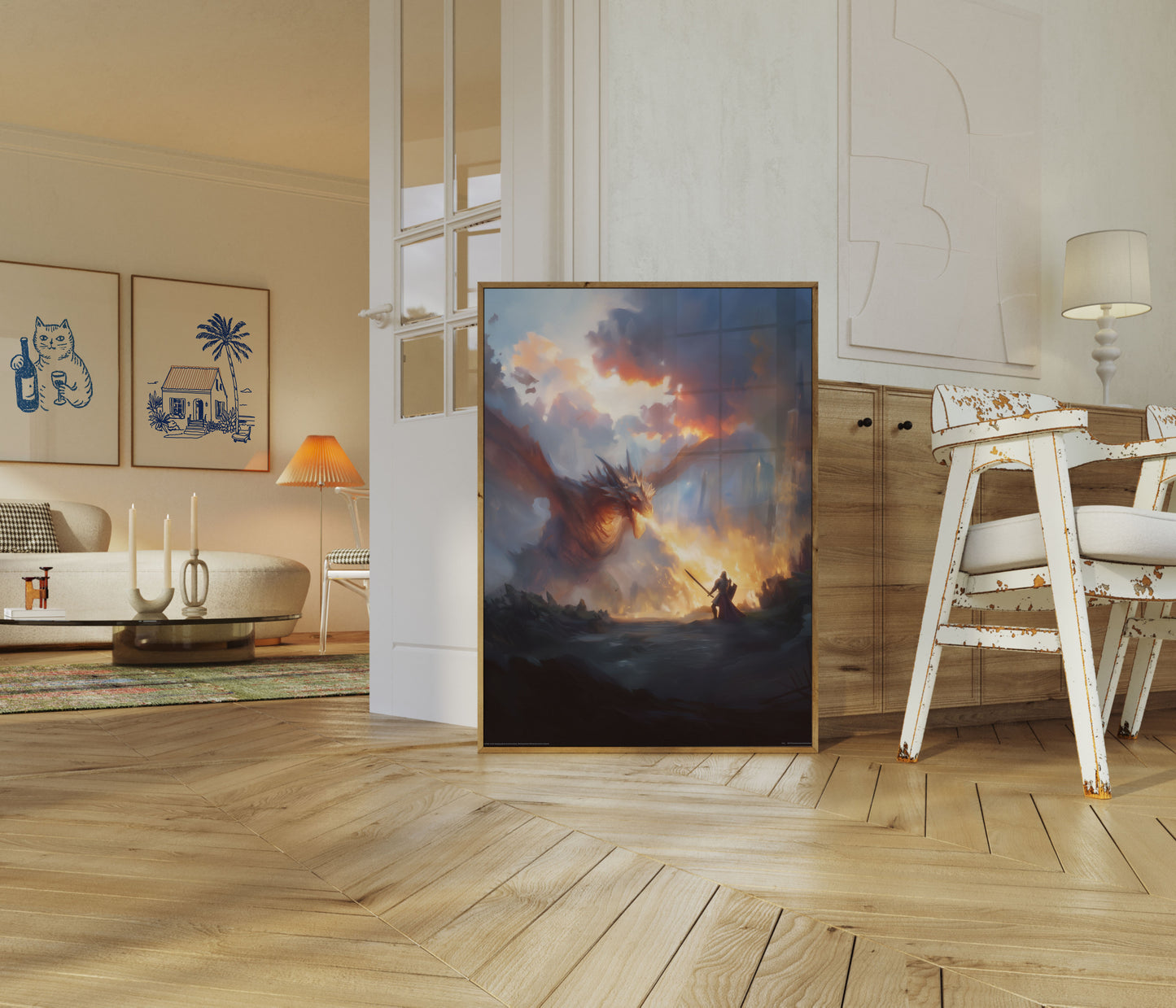 Dragon's Fiery Battle Poster