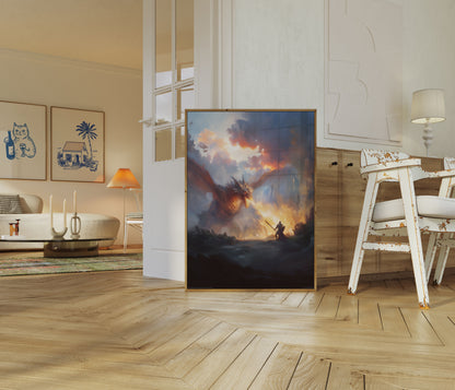 Dragon's Fiery Battle Poster