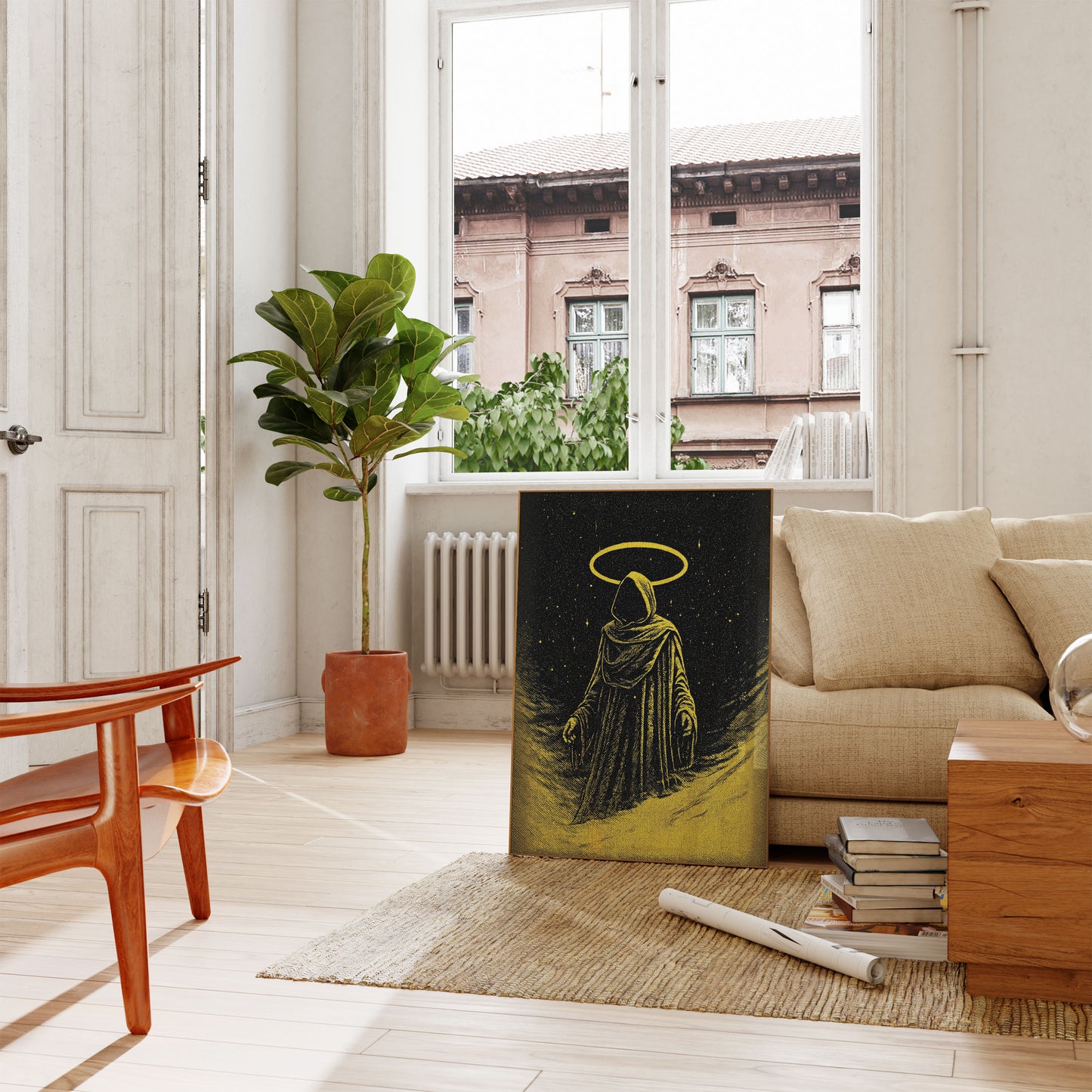 Celestial Angel with Golden Halo Poster