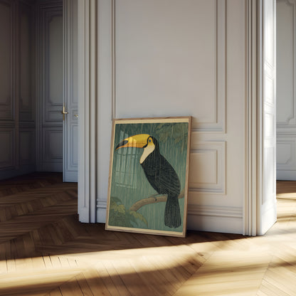 Tropisk Toucan i regnet affisch