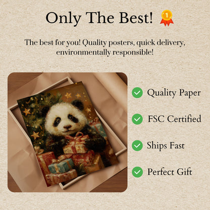 Christmas Panda Gift Wonderland Poster