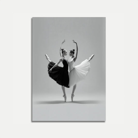 Schwarz-Weiß-Ballettänzer-Plakat