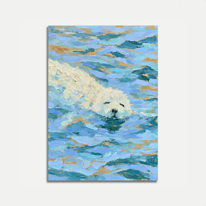 Pôster Urso Polar Nadando no Oceano