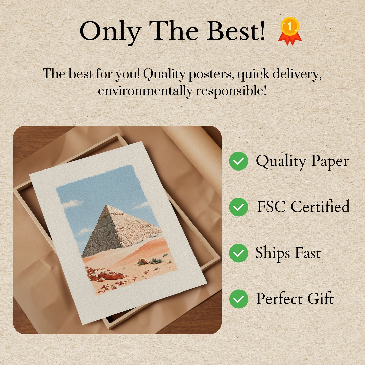 Ancient Egyptian Pyramid Desert Poster