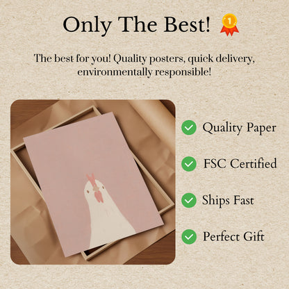 Elegant White Chicken Poster