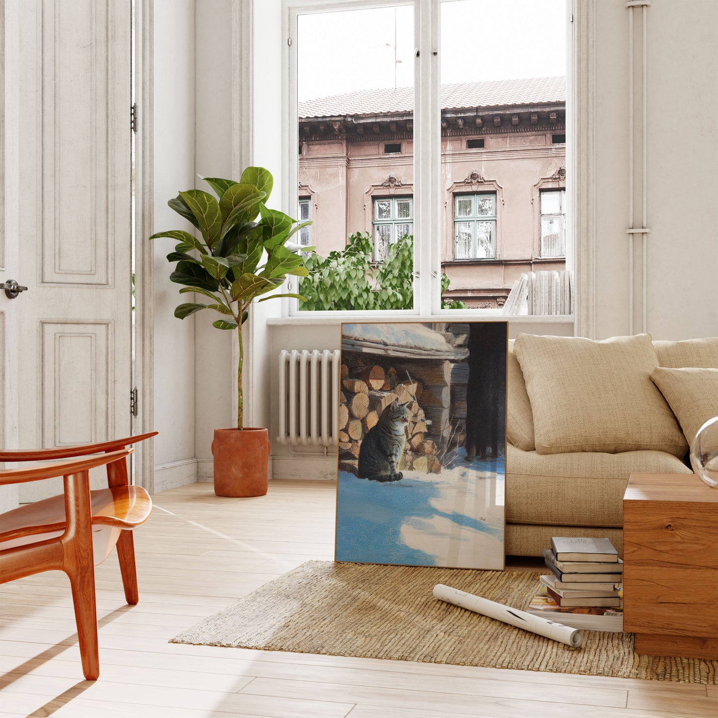 Tabby Kat i Vinter Plakat