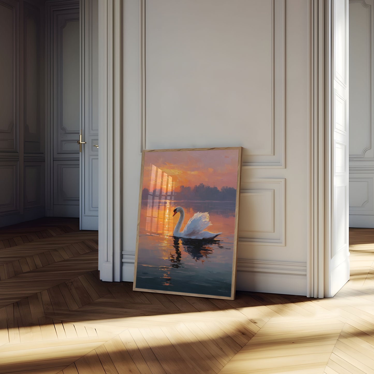 Serene Swan at Sunset Poster